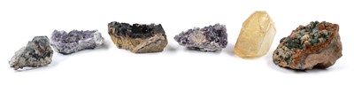 Lot 3075 - Six Mineral Specimens, including green Fluorite from the Rogerly mine, Weardale and Blue John...