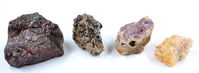 Lot 3077 - Four Mineral Specimens, including purple Fluorite crystals from Coldstones Quarry, Greenhow...