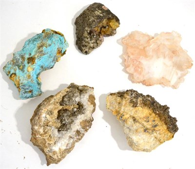 Lot 3079 - Five Mineral Specimens, including yellow Fluorite from the Seata Mine, Aysgarth, North...