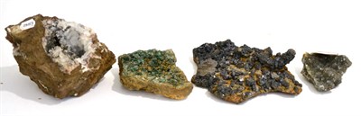 Lot 3080 - Four Mineral Specimens, including Fluorite from the Ladywash Mine, Eyam, Derbyshire, Sphalerite and