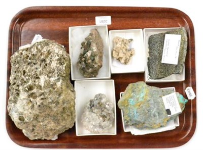 Lot 3081 - Six Mineral Specimens, including Satin Spar Gypsum, Kirkby Thorpe, Cumbria, Smokey Quartz...