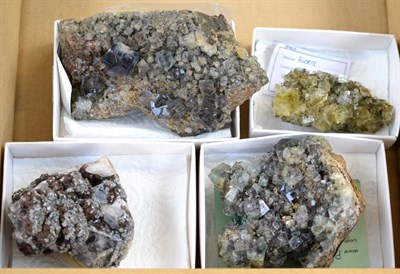 Lot 3151 - Four Fluorite Specimens, from Boltsburn, Hilton Cross, Egate and Heights Mine