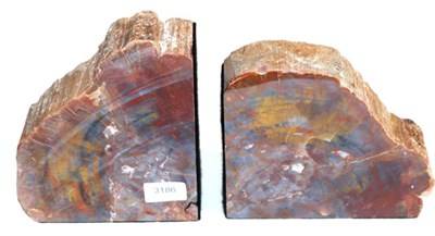 Lot 3186 - Fossil Wood Bookends, Arizona, 230 million years, wood from this area is noted for its...