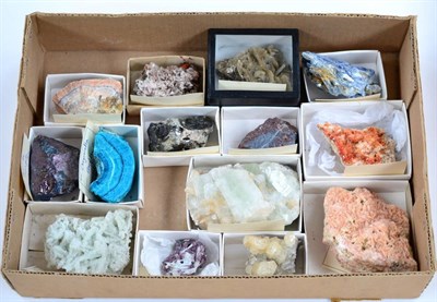 Lot 3191 - Fourteen Crystallised and Colourful Minerals, including Unusual Prehnite after Laumontite...