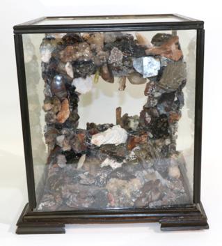 Lot 3196 - Spar Box Containing West Cumbrian Minerals, including blue Baryte, Calcite, Haematite, Specularite