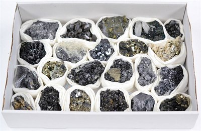 Lot 3204 - A Tray of Twenty Two Miscellaneous Mineral Specimens, including Pyrite Galena and Quartz...