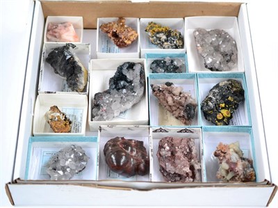 Lot 3223 - A Tray of Mineral Specimens, including Baryte from Frizington Cumbria, Specurite, Fluorite,...