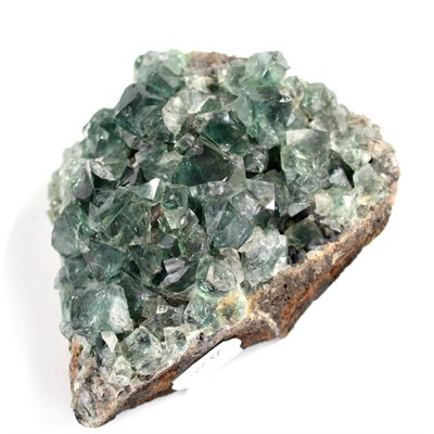 Lot 3227 - A Group of Inter-Penetrant Twinned Green Fluorite Crystals, from the Heights mine Weardale,...