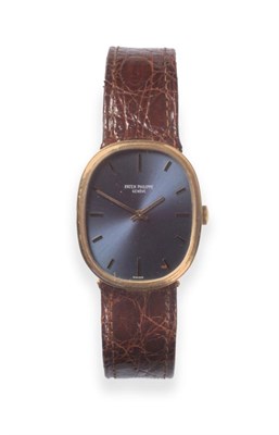 Lot 120 - An 18ct Gold Wristwatch, signed Patek Philippe, Geneve, model: Ellipse, ref: 3548, circa 1970,...
