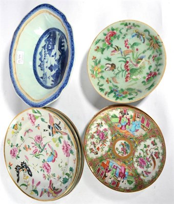 Lot 13 - A Pair of Cantonese Porcelain Plates, early 19th century, typically painted in famille rose enamels