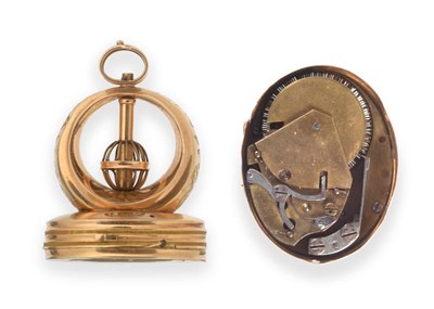 Lot 144 - An Unusual Continental Musical Fob, circa 1820, central winding loop suspension, engraved to...