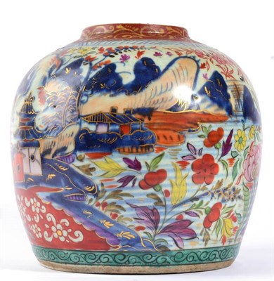 Lot 45 - A Chinese Porcelain Ginger Jar, 18th century, painted in underglaze blue and clobbered in...