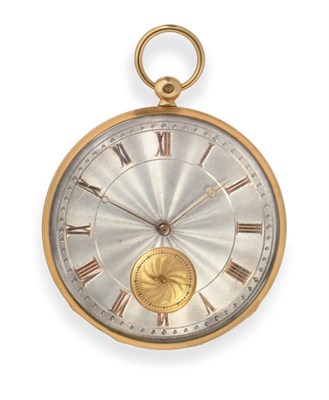 Lot 148 - An Open Faced Pocket Watch, retailed by Breguet a Paris, circa 1820, cylinder movement, engine...