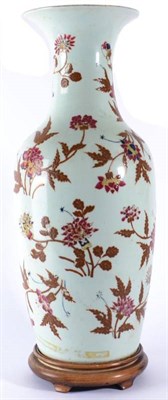 Lot 52 - A Chinese Porcelain Baluster Vase, late 19th/20th century, with flared neck, painted in muted...