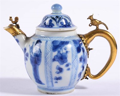 Lot 55 - A Chinese Porcelain Miniature Teapot and Matched Cover, Kangxi, painted in underglaze blue with...