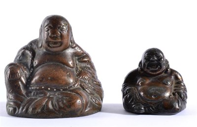 Lot 76 - A Chinese Bronze Figure of Buddha, Qing Dynasty, typically modelled seated, 7cm high; and A Similar