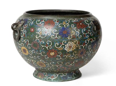 Lot 77 - A Chinese Cloisonn‚ Enamel JardiniÂŠre, late Qing Dynasty, of ovoid form decorated with...
