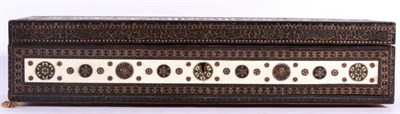Lot 78 - A Persian Ivory and Metal Inlaid Box, 19th century, of rectangular form, decorated with...