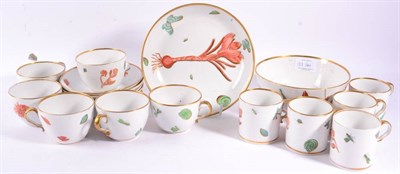 Lot 138 - A Spode Porcelain Tea and Coffee Service, circa 1815, painted in green, orange and gilt with...
