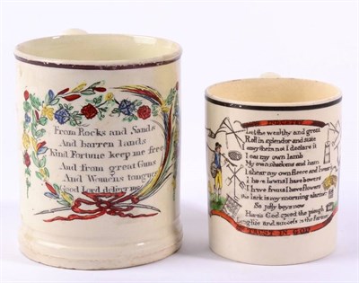 Lot 152 - A Sunderland Lustre Cylindrical Mug, early 19th century, inscribed From Rocks and Sands ?...