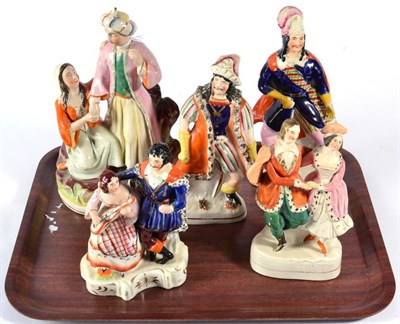 Lot 174 - A Staffordshire Pottery Figure Group of Mr Harwood and Miss Rosa Henry, as Selim and Zuleika, circa