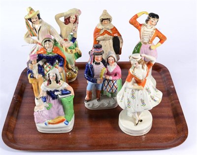 Lot 177 - A Staffordshire Pottery Figure Group of David Copperfield and Clara Peggotty, mid 19th century,...