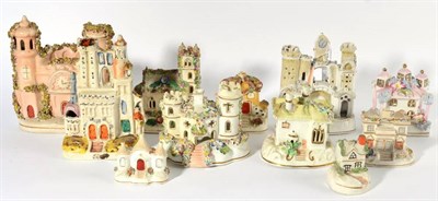 Lot 190 - A Collection of Eleven Various Staffordshire Pastille Burners, mid 19th century, modelled as...