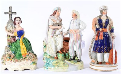 Lot 191 - A Staffordshire Pottery Figure of Jenny Lind, mid 19th century, as Alice in Meyerber's Opera,...