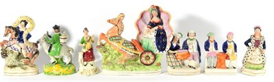 Lot 195 - A Staffordshire Pottery Figure of Mademoiselle Albini as Cinderella, mid 19th century, being...