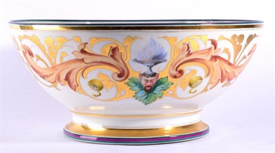 Lot 225 - A French Porcelain Punch Bowl, 19th century, the interior painted with a rose spray within a...