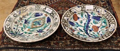 Lot 244 - An Isnik Pottery Dish, early 17th century, typically painted in blue, green, red and black with...