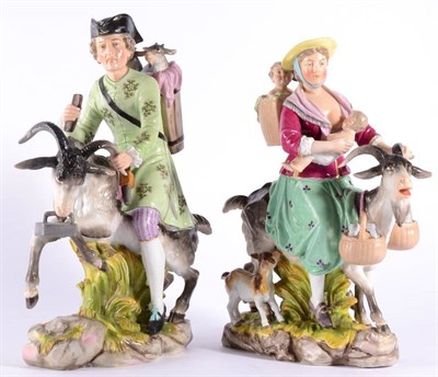 Lot 245 - A Pair of Meissen Style Porcelain Figures of the Welsh Tailor and His Wife, late 19th century, each