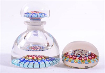 Lot 263 - A Millefiori Glass Inkwell and Stopper, late 19th/early 20th century, of domed form set with...