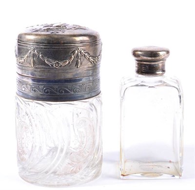 Lot 266 - A French Silver Mounted Glass Dressing Table Bottle, by Georges Falkenberg, circa 1900, of...
