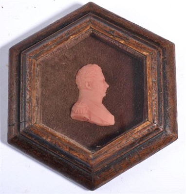 Lot 285 - After Brochard: A Wax Relief Bust Portrait of a General, wearing epaulettes and a sash,...