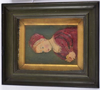 Lot 287 - After Sir Anthony Van Dyck (1599-1641): A Coloured Wax Relief Bust Portrait of James II as a child