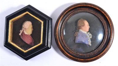 Lot 289 - English School, 18th century: A Colour Wax Relief Bust Portrait of a Gentleman, believed to be...
