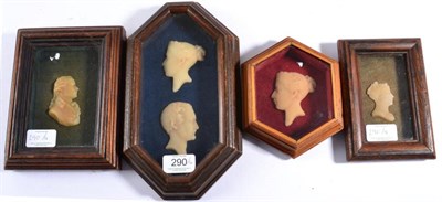 Lot 290 - Victorian School: A Pair of Wax Relief Bust Portraits of Queen Victoria and Prince Albert, in a...