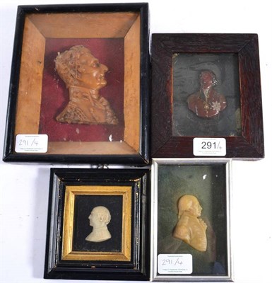 Lot 291 - English School, 19th century: A Coloured Wax Relief Bust Portrait of Lord Nelson, 6.5cm high,...