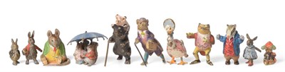 Lot 310 - Six Austrian Cold Painted Bronze Beatrix Potter Figures, Samuel Whiskers, Jemima Puddle-Duck,...