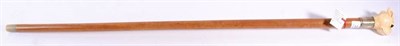 Lot 339 - A Late Victorian Ivory and Silver Plate Mounted Malacca Cane, London 1894, the handle modelled as a