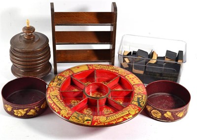 Lot 346 - A Gilt and Red Lacquer Pope Joan Gaming Wheel, early 19th century, inscribed GAME, INTRIGUE and...