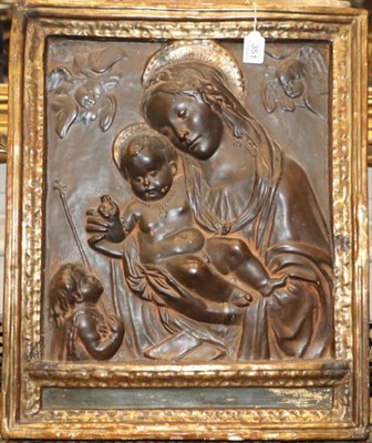 Lot 351 - After Luca della Robia: A Glazed Terracotta Bas-Relief Panel, depicting The Virgin and Child,...