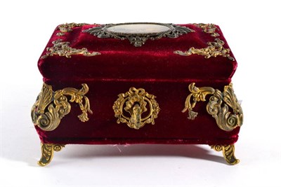 Lot 363 - A French Gilt Mounted Casket, by Alphonse Giroux, Paris, 19th century, the hinged cover set with an