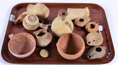 Lot 372 - Four Various Roman Terracotta Oil Lamps, the largest 10cm long; and A Small Collection of Roman...