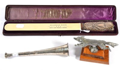 Lot 374 - Bramham Moor Hunt and Lascelles Interest: A silver hunting horn, Kohler & Sons (Swaine & Adeney...