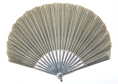 Lot 432 - A Striking 1920s Sequin Fan, signed E Kees, the ivory monture shaped to form a shooting star,...