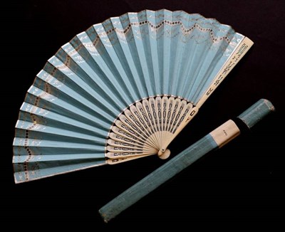 Lot 457 - A Very Elegant Mid-18th Century Bone (?) Fan, the guards and gorge carved and pierced in simple...