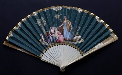 Lot 494 - Moses: An Early 18th Century Biblical Fan Leaf, mounted … l'Anglaise on simple ivory sticks,...