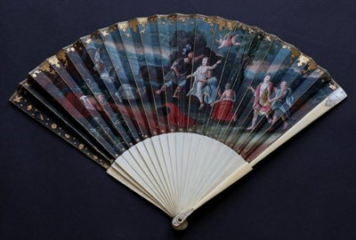 Lot 501 - ''Perseus And Andromeda'':  An 18th Century Ivory Fan, the monture plain save for...